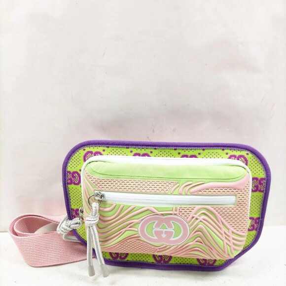 Authentic Gucci Waist Pouch Green Nylon mon559-111025 - Picture 1 of 16